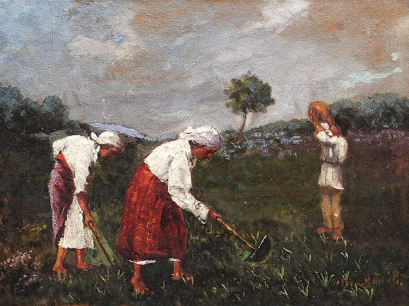 1872-Octav Băncilă - Raccoglitrici di patate
